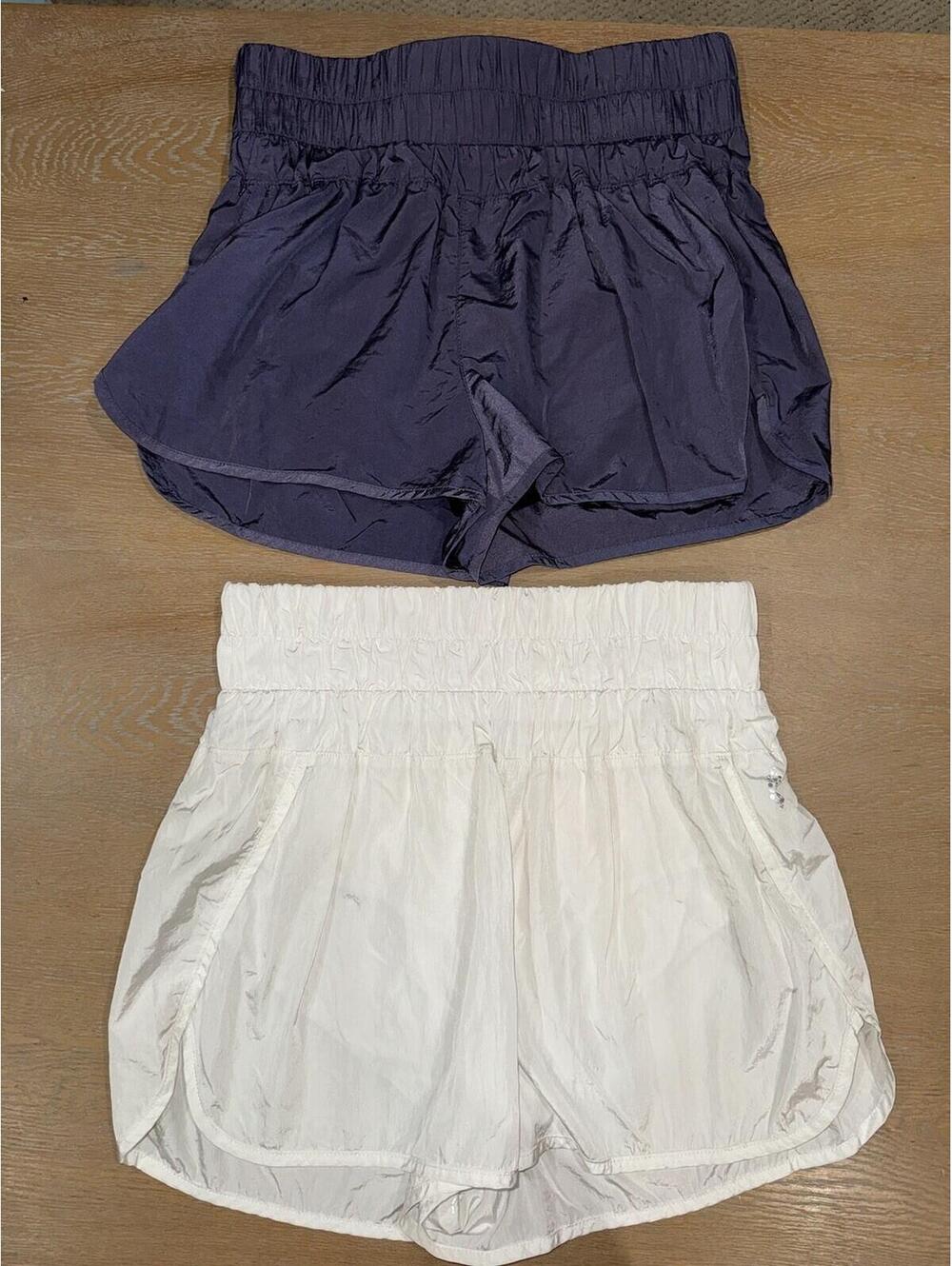 Free People Movement The Way Home Shorts SIZE LARGE Purple, White